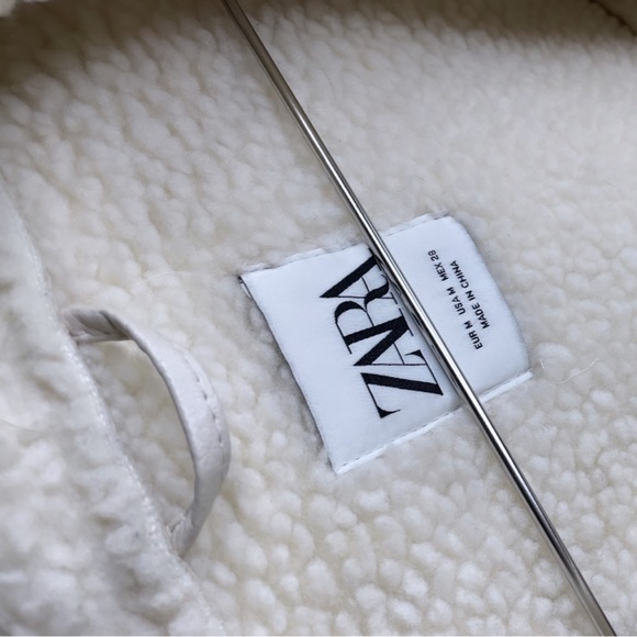ZARA CREAM WINTER MOTO JACKET - Picture 8 of 10
